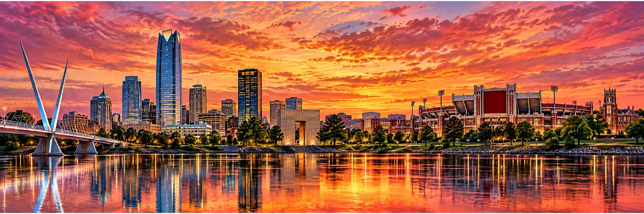 Oklahoma-inspired sunset artwork